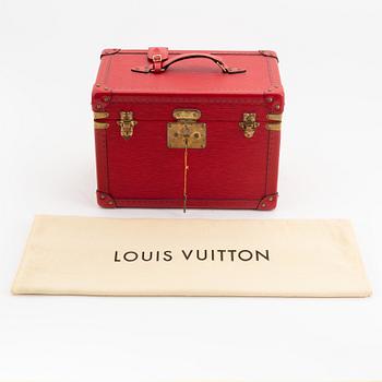 Louis Vuitton, a red Epi beauty box.