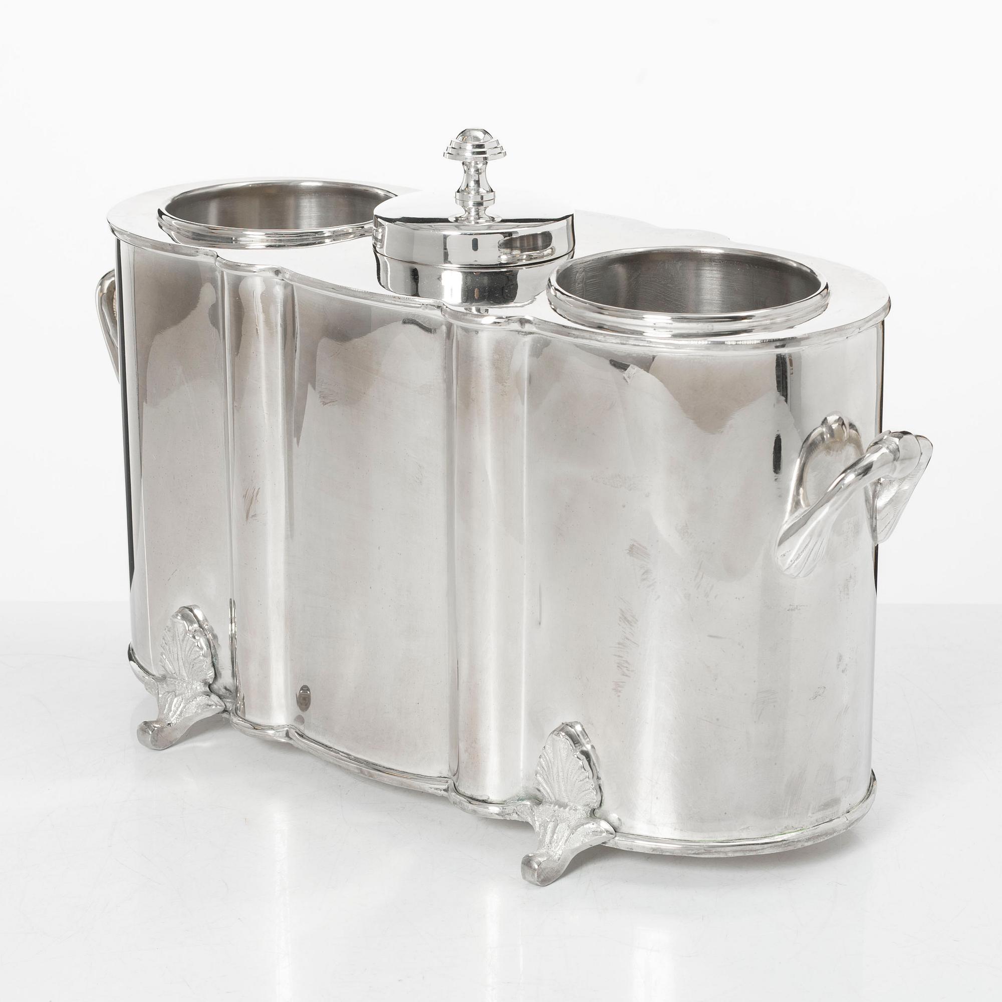 Wine cooler, silver plate, period.