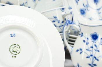 KAFFESERVIS, 16 delar, porslin "Sommerfugl", Bing o Gröndahl.