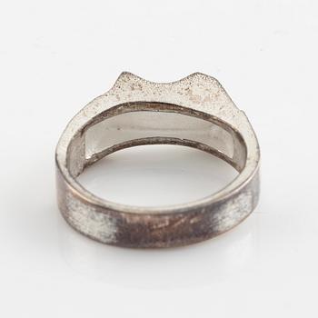 Lapponia, two sterling silver rings and tie ping.