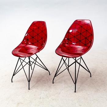 A set of four Dal Segno Prisma plexi chairs 21st century.