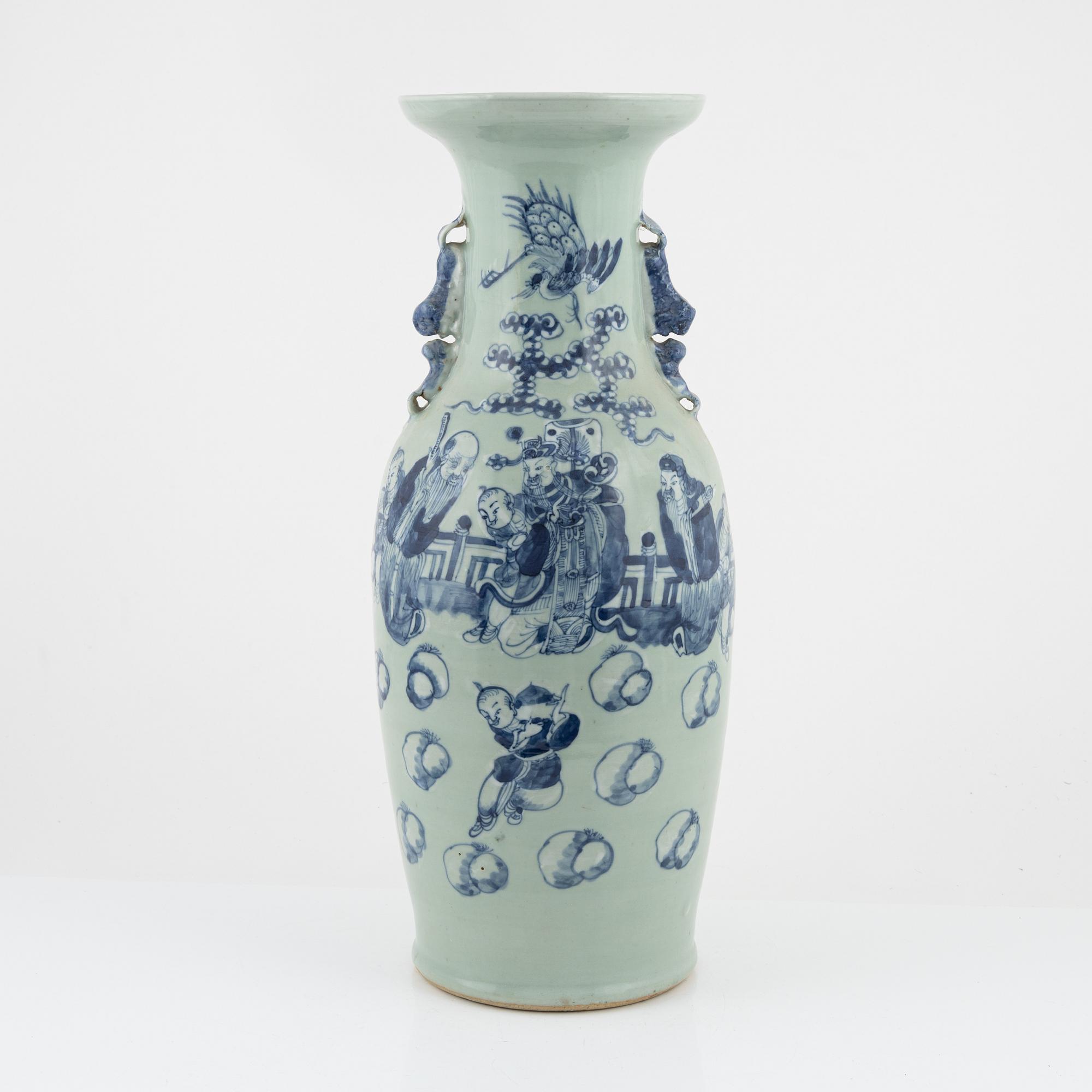 Golvvas, Kina, porslin, Qingdynastin, sent 1800-tal.