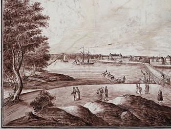 Tebord, med fajansbricka, 1700-talets slut, Gustavianskt.