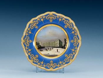 A Russian dessert dish, Imperial Porcelain manufactory, St Petersburg, period of Tsar Nicolas I, dated 1844.