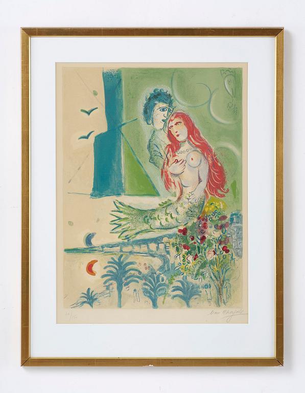 Marc Chagall, efter, "Sirène au poète", ur 'Nice et la Côte d'Azur'.