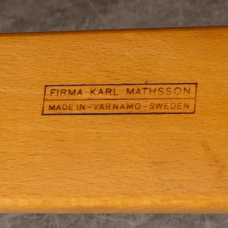 Bruno Mathsson, a lounge chair with footstool "Pernilla 1", Firma Karl Mathsson, Värnamo, circa mid-20th century.