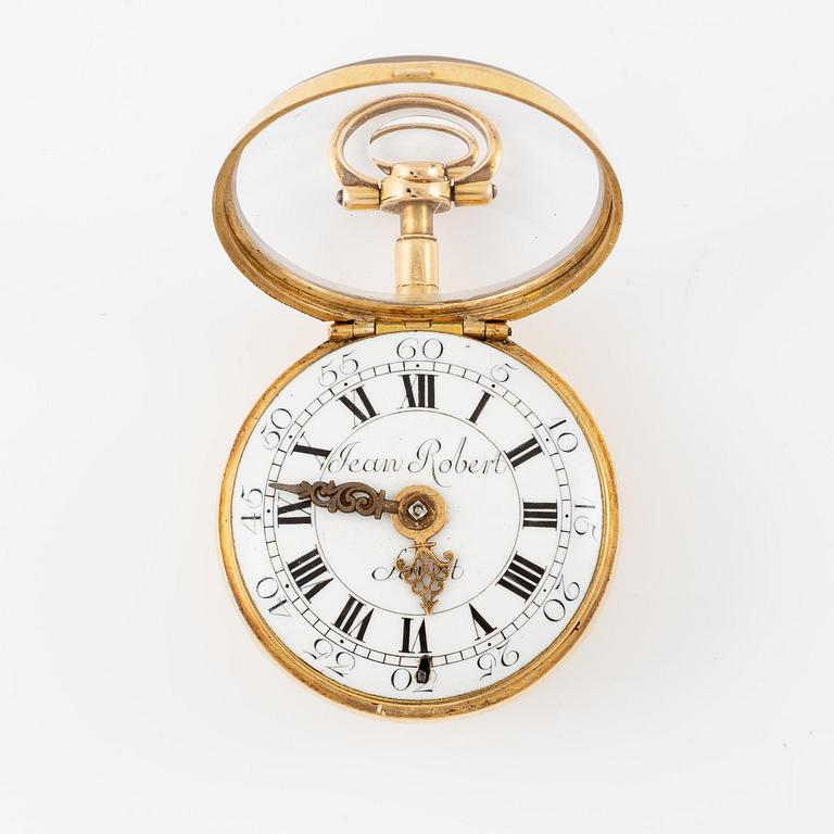 An 18k twin-case pocket watch by Jean-Robert Soret (master in Geneva, fl. ca. 1760-1791).