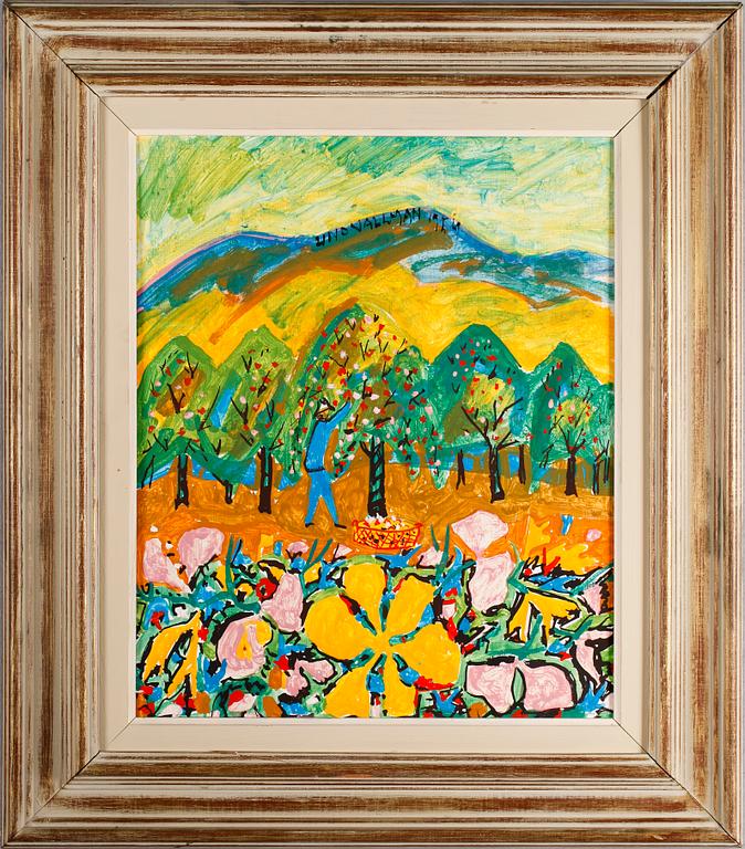 UNO VALLMAN, gouache, signerad och daterad 1974.