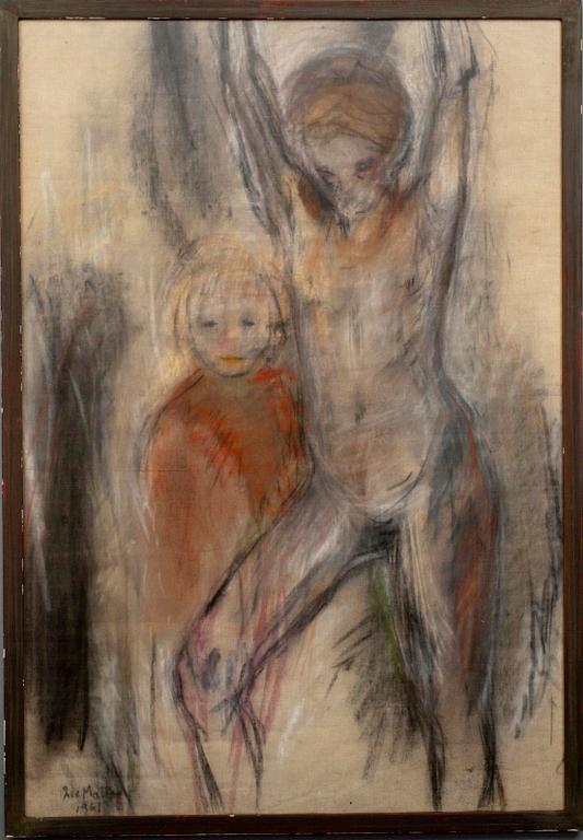 ÅKE MATTAS, sekatekniikka, signeerattu ja päivätty 1961.