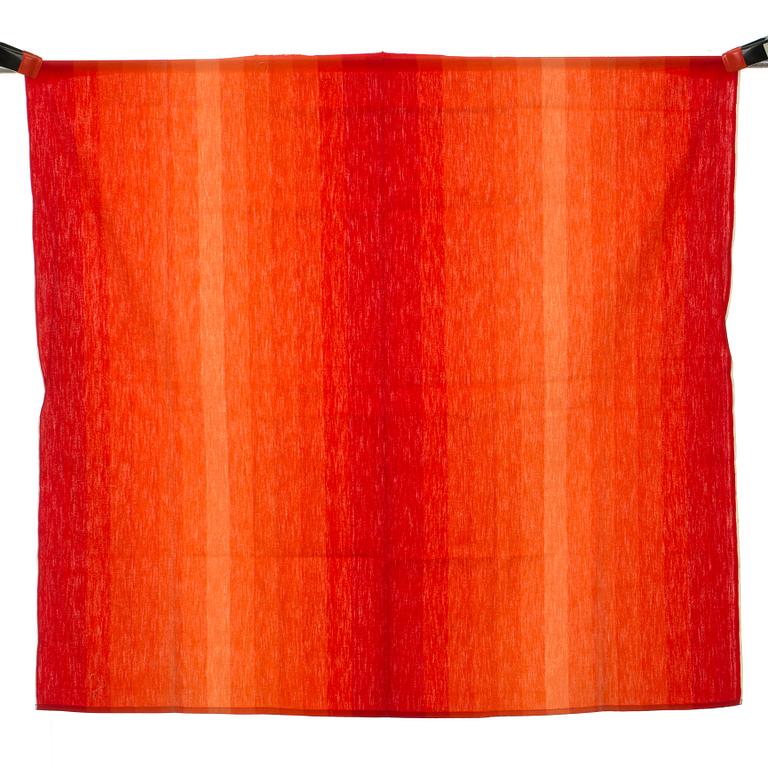GARDINLÄNGDER, 3 st samt PROVBIT, bomullskretong, Verner Panton för Mira-X. 1970-tal.