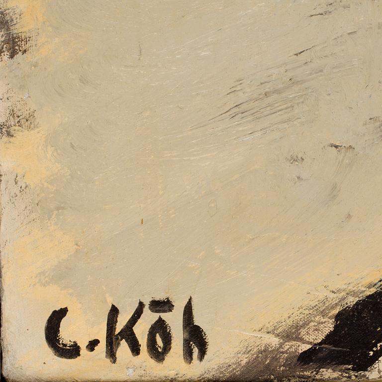 CARL KÖHLER, olja och collage på duk. Sign.