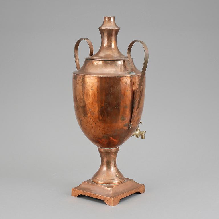 SAMOVAR. Koppar. Troligen Sverige, 1800-tal.