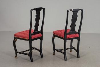 STOLAR, ett par barockstil, 1800-tal.