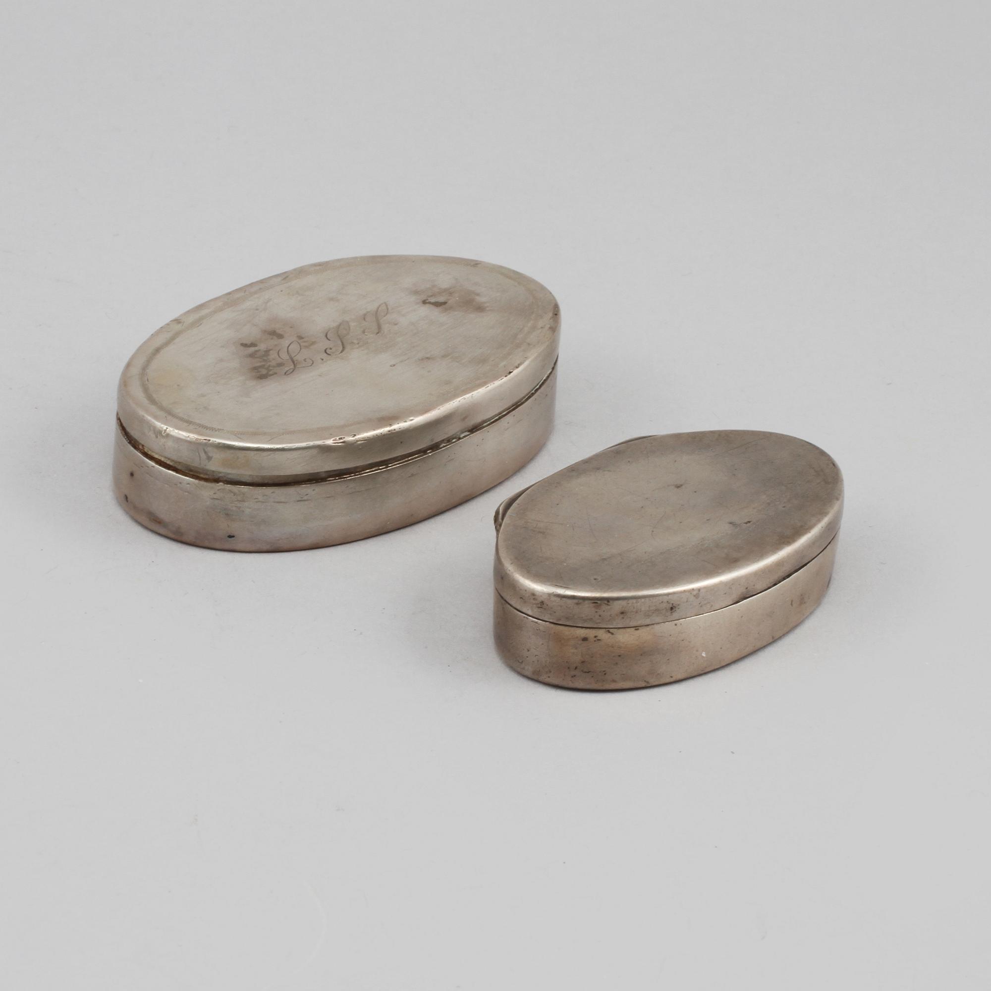DOSOR, 2 st, silver, Sverige, 1800-tal, vikt 85 gram.