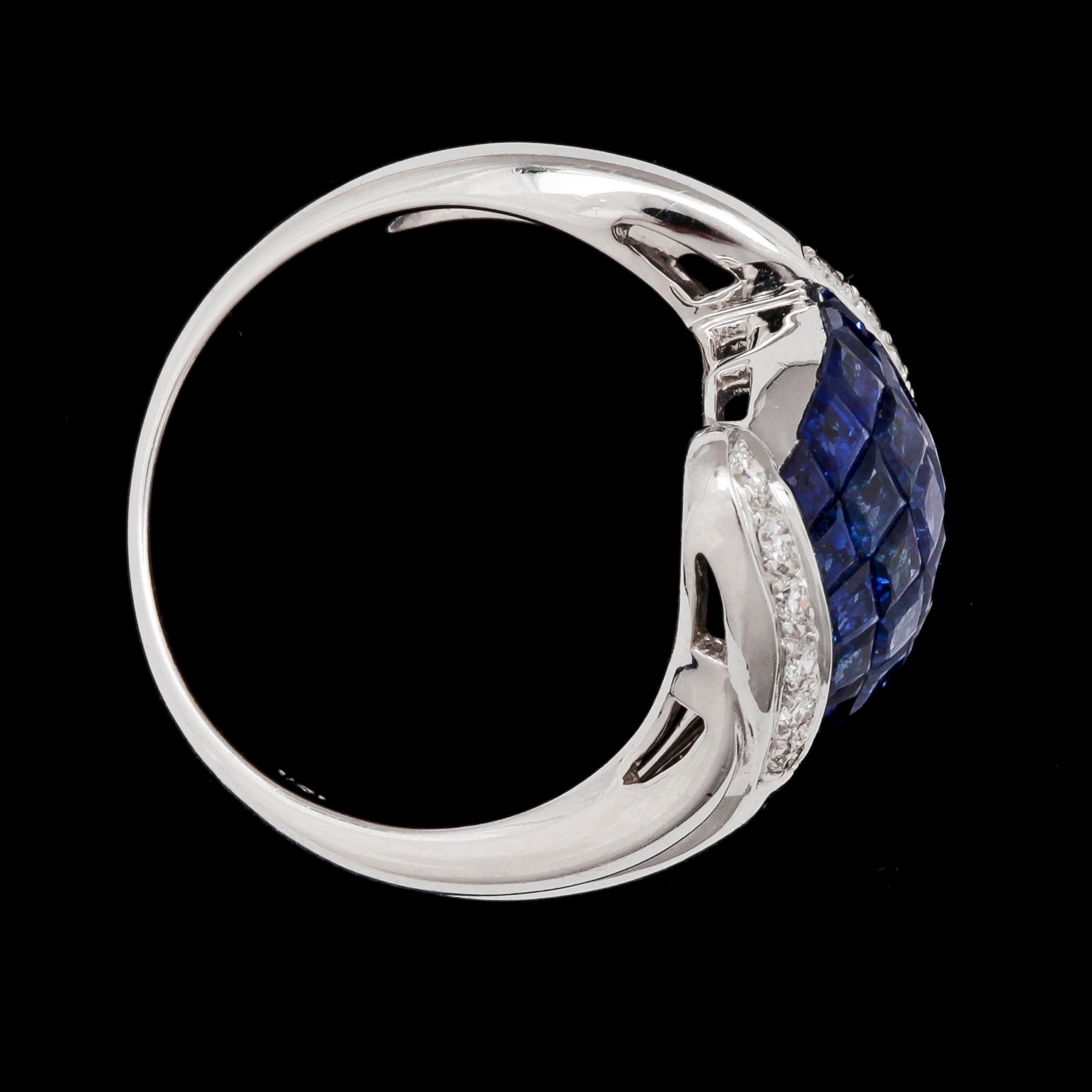 RING, 18k guld 18k med safirer, tot ca 3.11 ct, och diamanter, tot ca 0.16 ct.