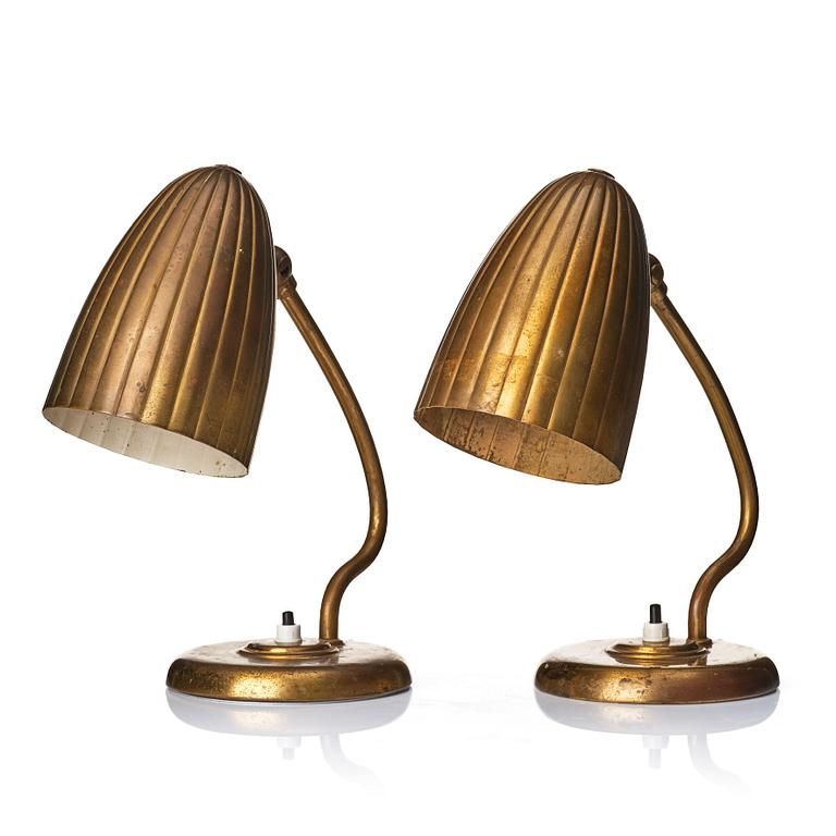 Harald Notini, a pair of table lamps, model '15470', Arvid Böhlmarks Lampfabrik, Sweden, 1940s.