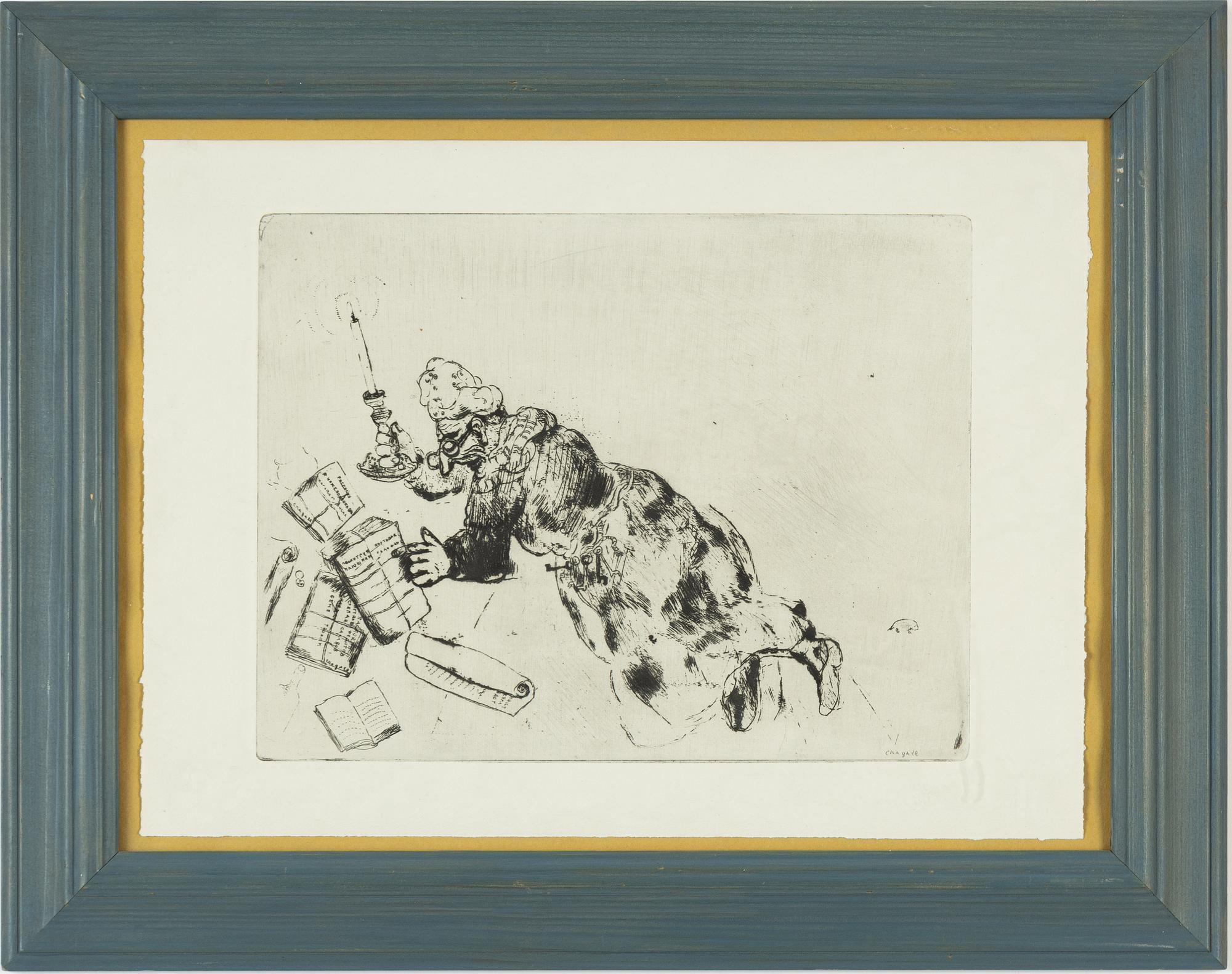 Marc Chagall, etsning, signerad i  plåten.