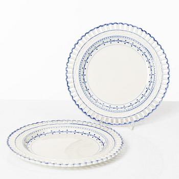 A set of 10 cream ware dessert dishes, Sweden Rörstrand, Empire, 19th century.