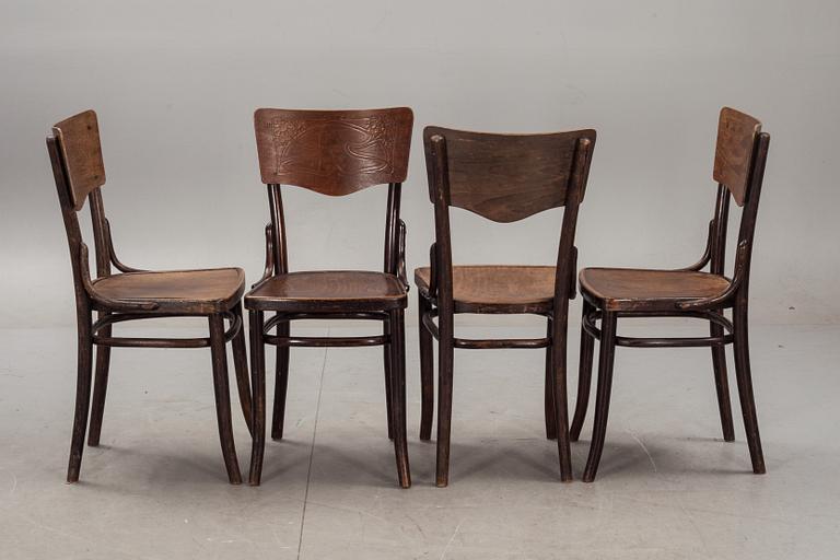 STOLAR, 6 st, Thonet, 1900-talets första hälft, märkta.