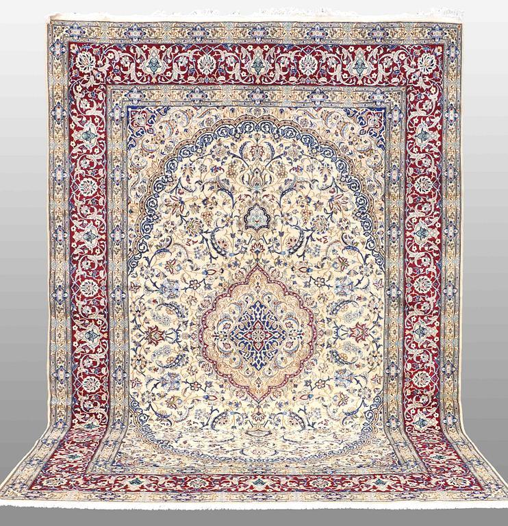 A CARPET, Nain, part silk, so called 9LAA, ca 360 x 250 cm.