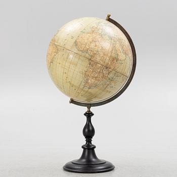 A globe by H.Keipert & ARvid Kempe, Wahlström & Widstrand, Stockholm, Sweden, 1909.
