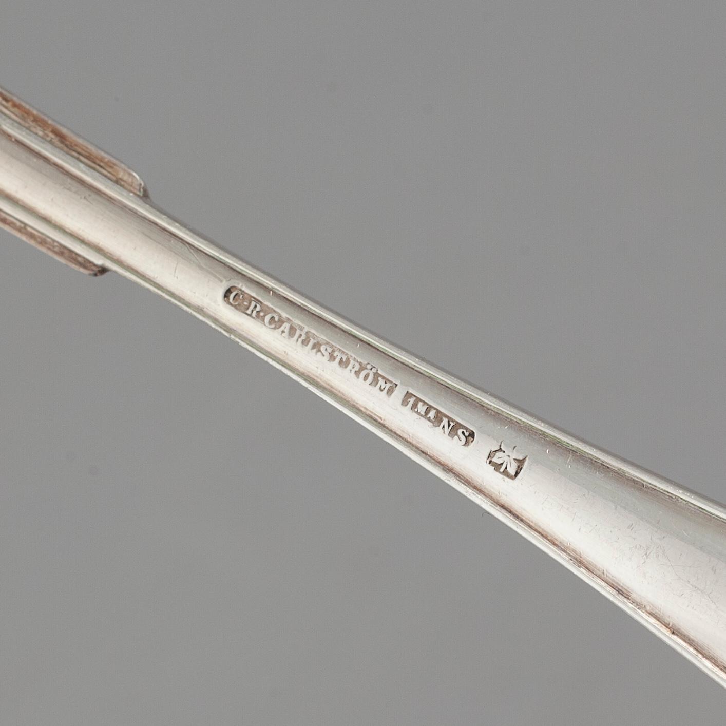 FISKBESTICK, 24 delar, nysilver, C. R. Carlström, 1900-tal.