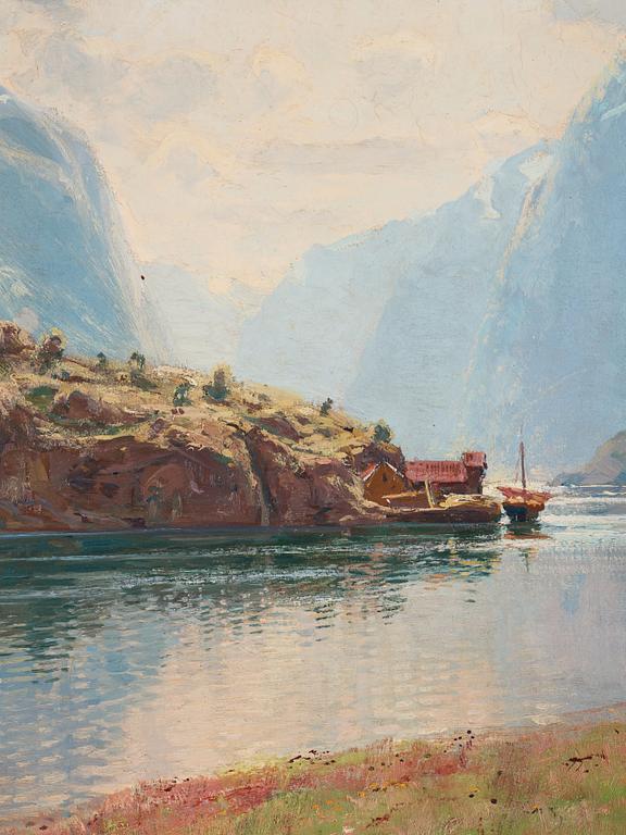 Hans Andreas Dahl, Scene from a Norwegian fjord.
