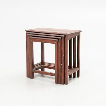 Set of nesting tables, 4 pieces, first half of the 20th century.
