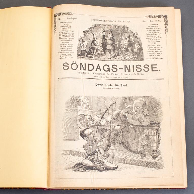 BÖCKER, 4 st, Söndagsnisse och Strix, 1897-1899.