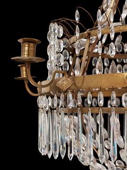 A late Gustavian circa 1800 seven-light chandelier.