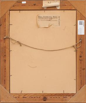 AGNES WIESLANDER, oljemålning på pannå, monogramsignerad.