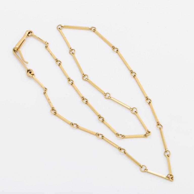 Wiwen Nilsson, halsband / fickurskedja, 18K guld, Lund 1965.