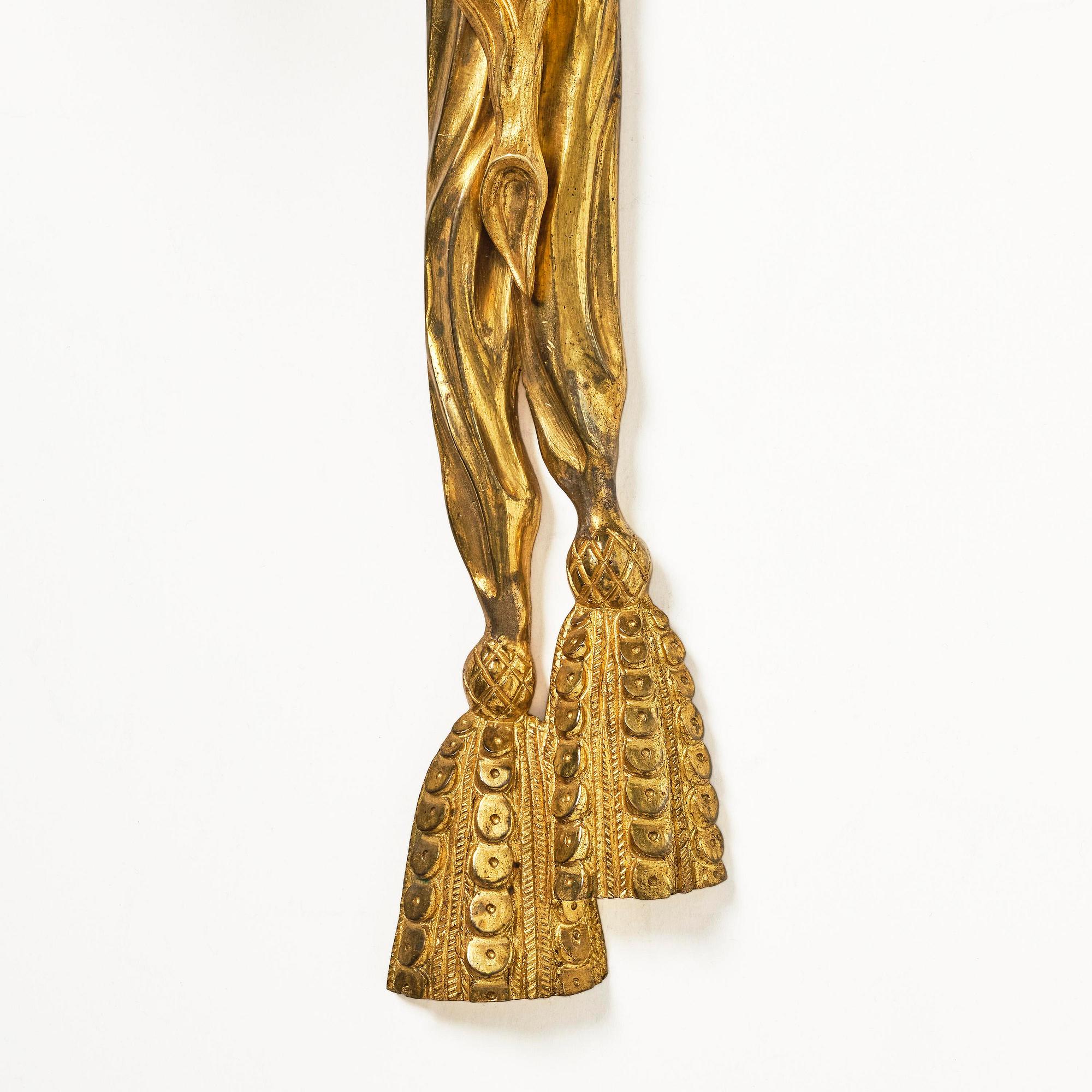 A pair of gilt bronze two-branch appliques after F. L. Rung, late 19th century,