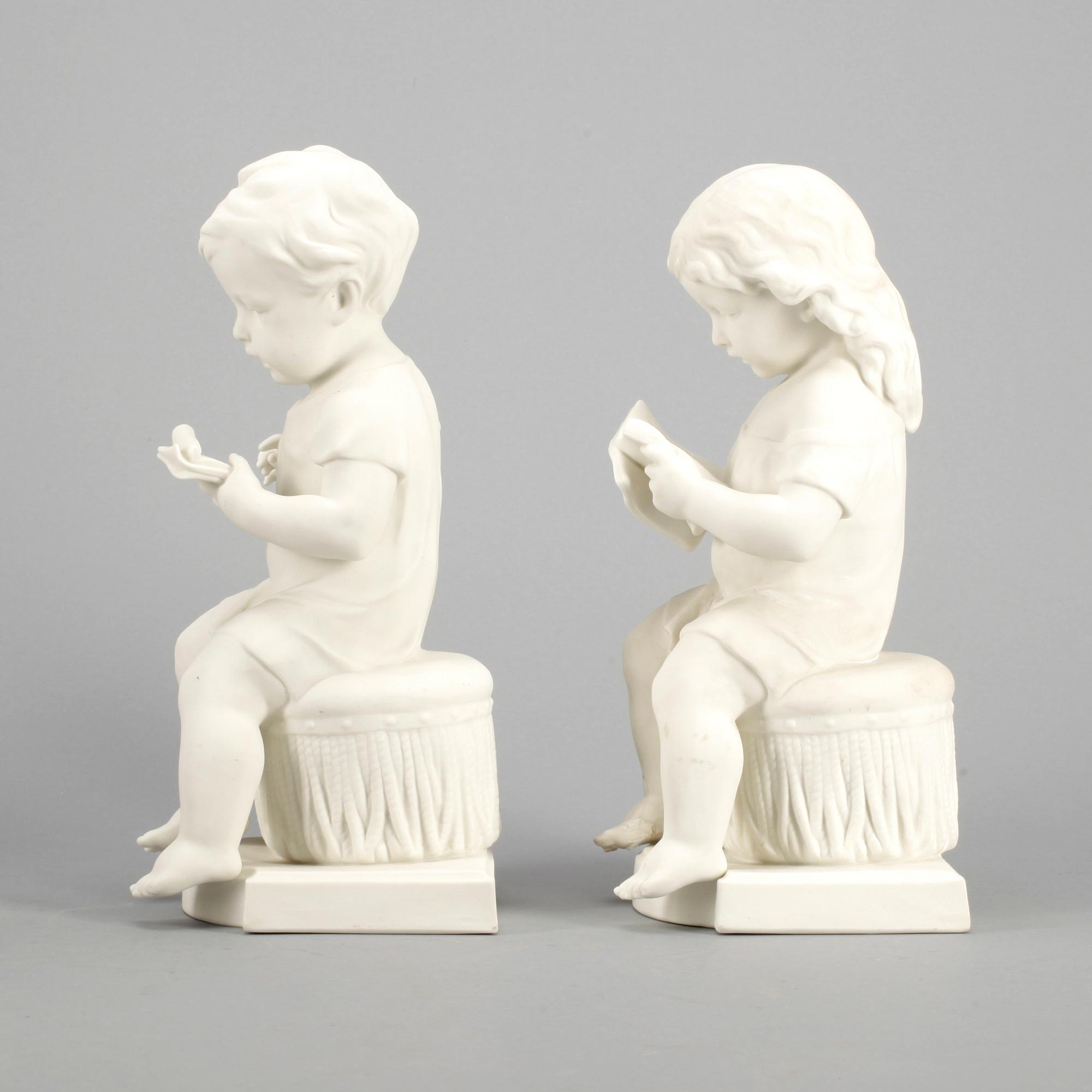 FIGURINER, 2 st, parian, Gustavsberg, 1920.