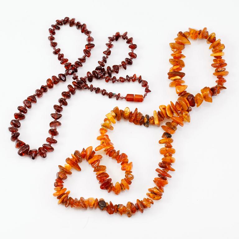 COLLIER, 2 st, bärnsten.