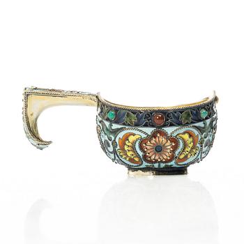 A Russian silver kovsh, Moscow, early 20th century.