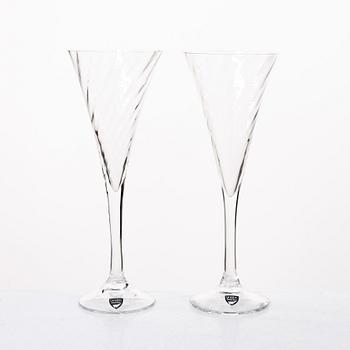 Gunnar Cyrén, Eight champagne glasses, 'Helena', Orrefors, Sweden.