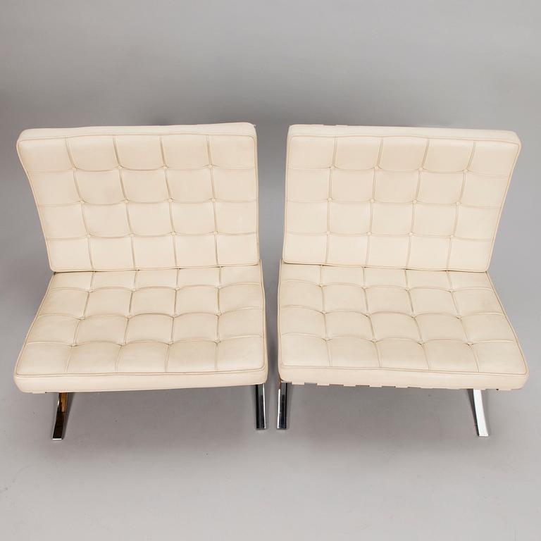 LUDWIG MIES VAN DER ROHE, a pair of 'Barcelona' easy chairs, Knoll Studio.