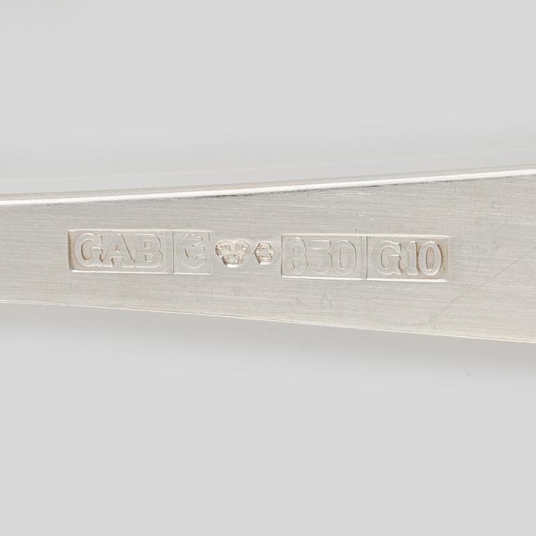 Bestickuppsättning, 6 knivar, 6 gafflar, silver, Guldsmedsaktiebolaget (GAB), 1976-1983.