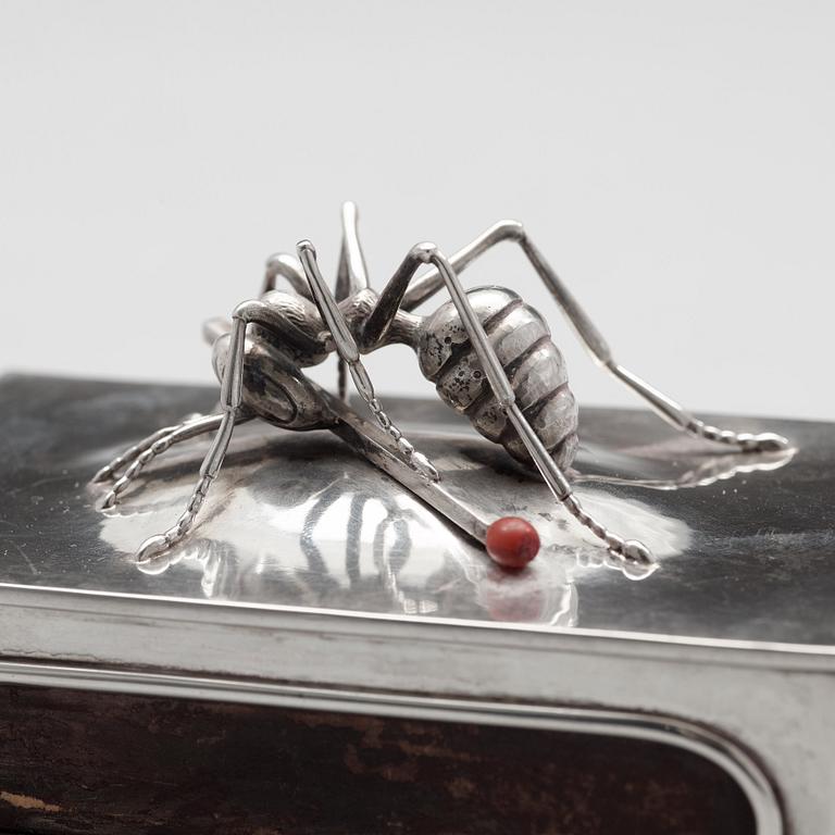 Kay Bojesen, A Kay Boyesen 830/1000 silver matchbox case, Copenhagen, Swedish import marks 1918.