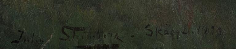 JULIA STRÖMBERG, olja på duk, sign o dat "Skägga 1899".