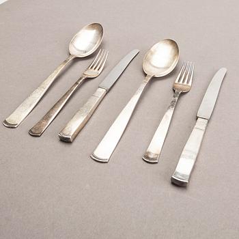 A Swedish 20th century set of 36 pcs of silver cutlery mark of J Ängman/GAB Stockholm 1960s tota weight 1202 gr.
