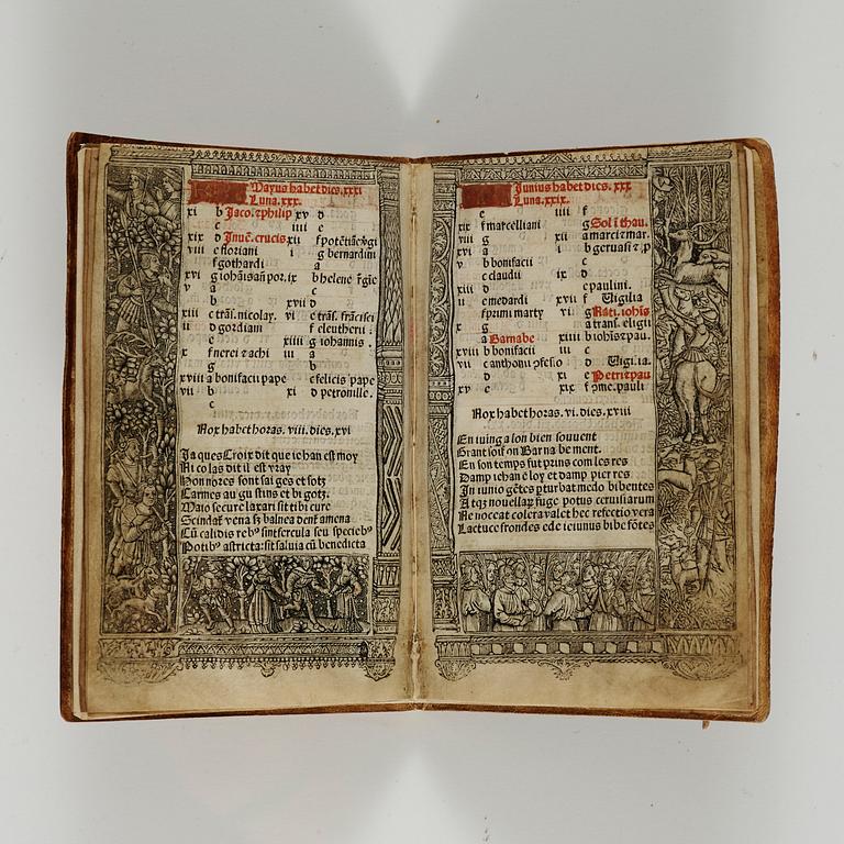 ALMANACKA, möjligen tryckt av Phillipe Pigouchet, Paris tidigt 1500-tal.