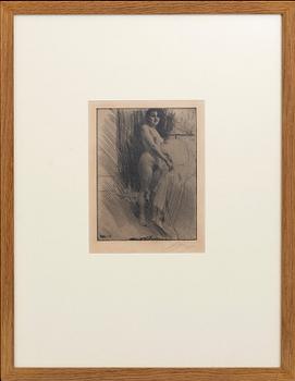 Anders Zorn, etsning, 1903, signerad.
