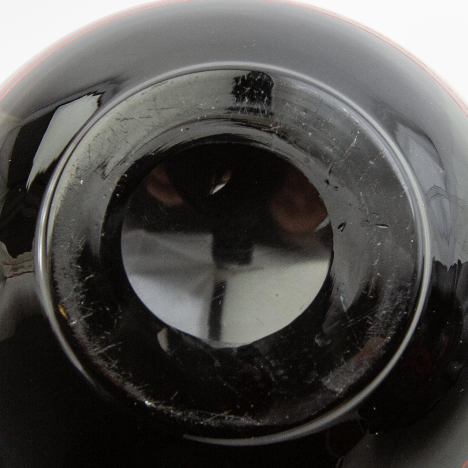 Vase and bowl Åfors 1930s/40s painted glass.