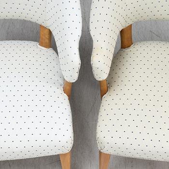 Carl Malmsten, soffa samt 3 stolar "Lata greven", 1900-talets andra hälft.