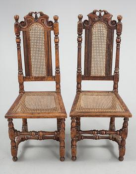 STOLAR, ett par, senbarock, 1700-tal.