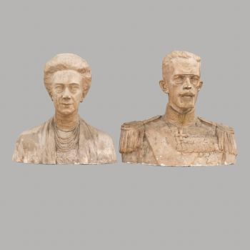 Two plaster sculptures by Sigrid Blomberg, early 20th century.