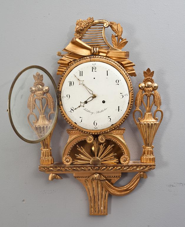 VÄGGPENDYL, Kullberg Stockholm. Sengustavianskt, 1800-talets början.