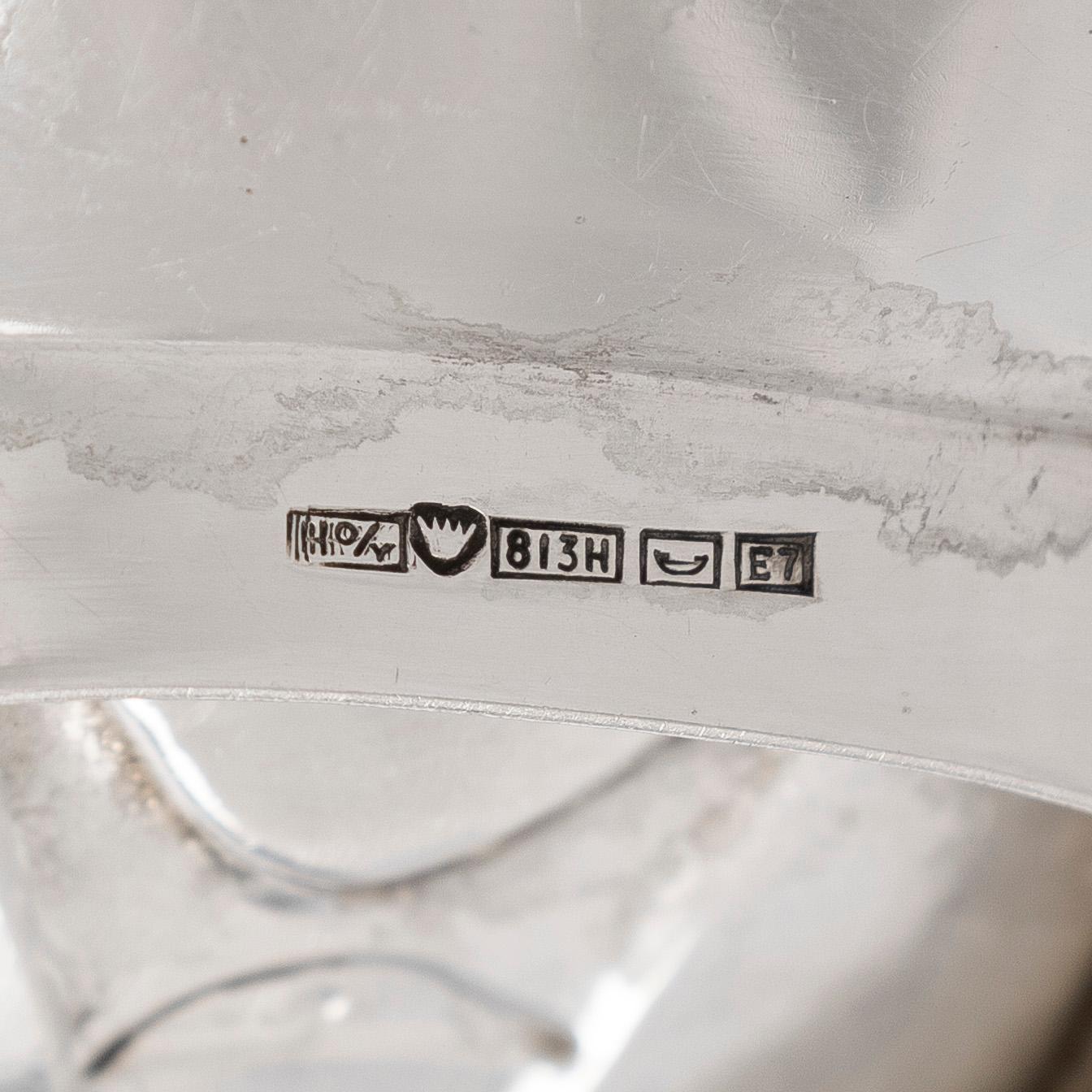 Two 1950s silver dishes, Hopeatehdas oy, Helsinki 1958.